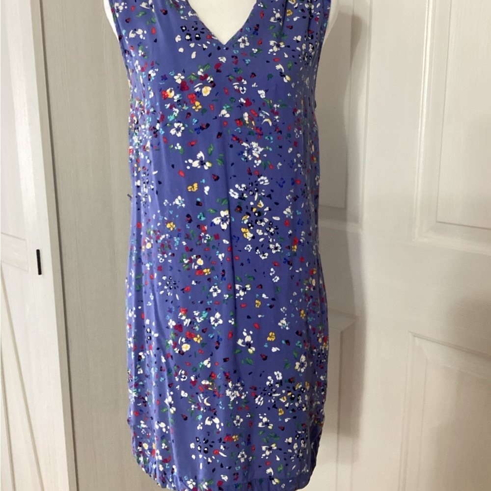 BeachLunchLounge Periwinkle/Floral V-Neck Tank Midi Dress Sz S/P